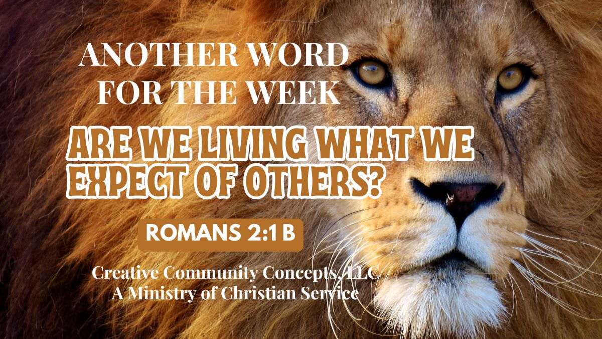 Another Word for the Week: Are We Living What We Expect of Others? – Romans 2:1b